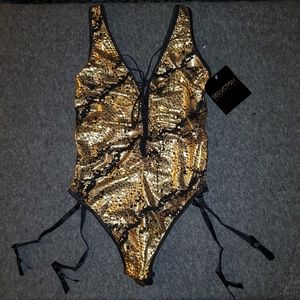 Frederick's of Hollywood gold snake teddy